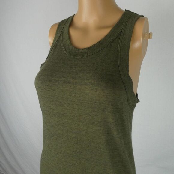 Nightcap Heathered Army Green Tank Mini Dress Asymmetrical Sleeveless 4 Large - Picture 3 of 7